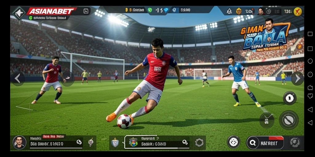 Screenshot ASIANABET menampilkan gameplay mendebarkan dalam sepak bola.