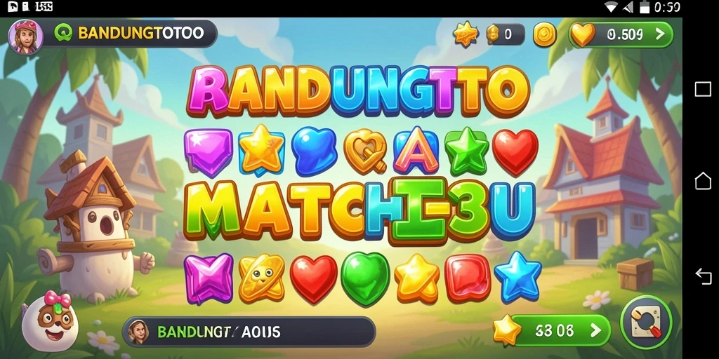Tangkapan layar menampilkan gameplay seru BANDUNGTOTO dengan elemen Match-3.