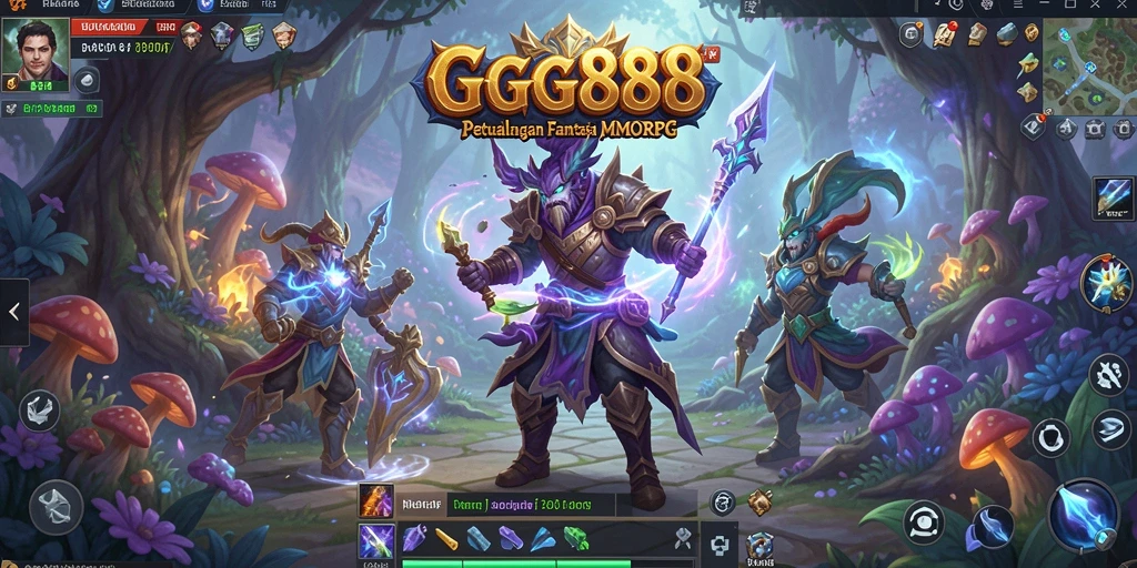 Tangkapan layar menampilkan aksi seru dalam gameplay MMORPG GGG888.