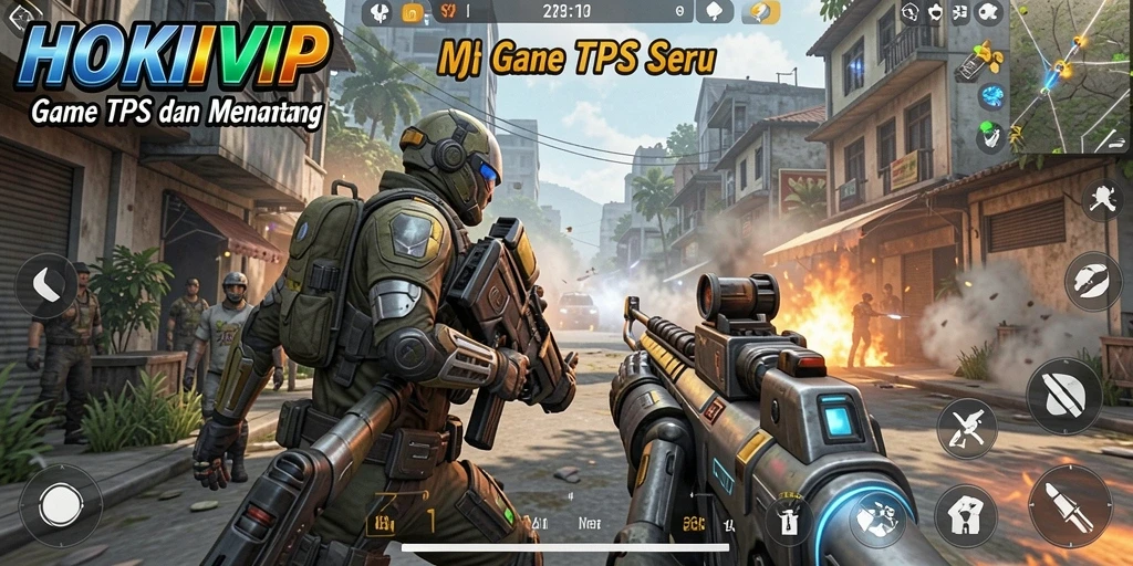 Tampilan gameplay seru dalam HOKIVIP dengan aksi tembak-menembak yang intens.