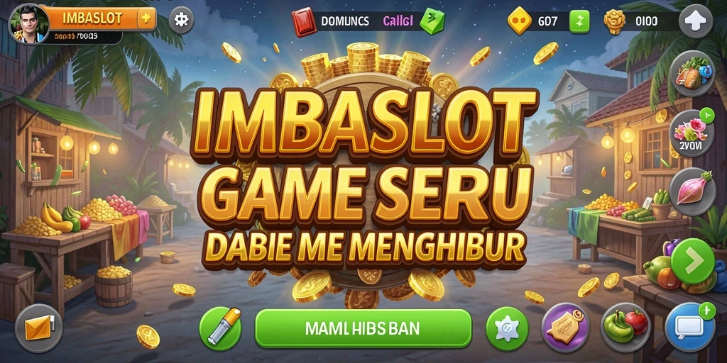 Gameplay <strong>IMBASLOT</strong> yang seru menampilkan slot berputar dengan berbagai karakter.