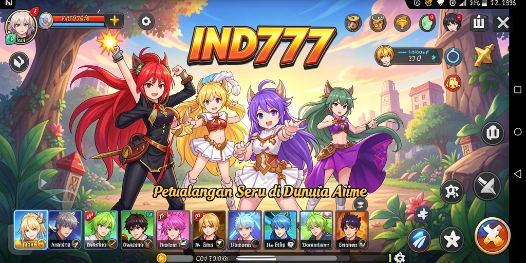 Tampilan menarik dari gameplay IND777 dengan nuansa anime yang kental.