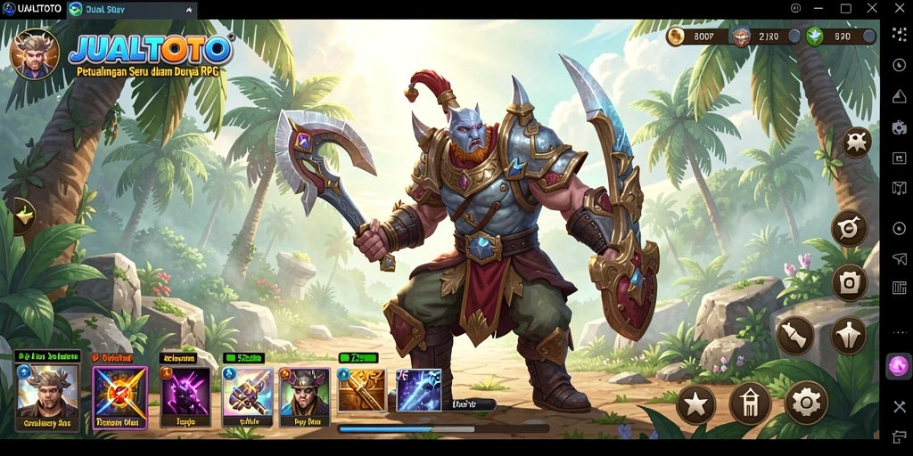 Tampilan gameplay <strong>JUALTOTO</strong> yang mendebarkan dalam dunia RPG.
