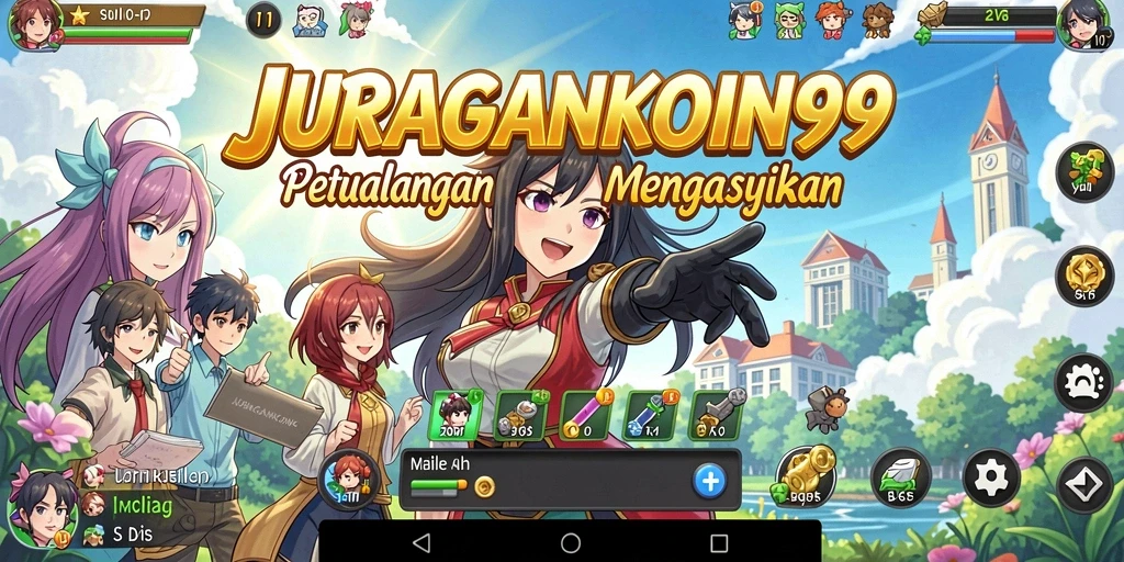 Screenshot gameplay JURAGANKOIN99 menampilkan karakter Anime yang beraksi.