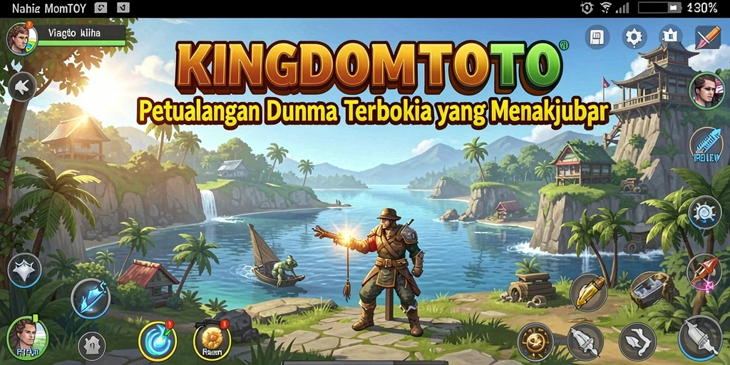Tampilan gameplay <strong>KINGDOMTOTO</strong> yang memukau dengan dunia terbuka yang luas.