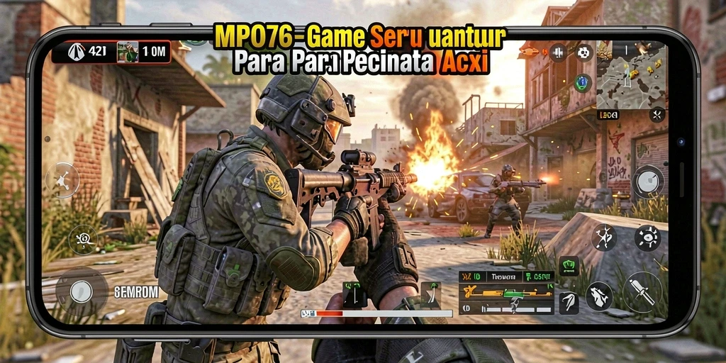 Screenshot gameplay MPO76 menampilkan aksi menembak yang seru.