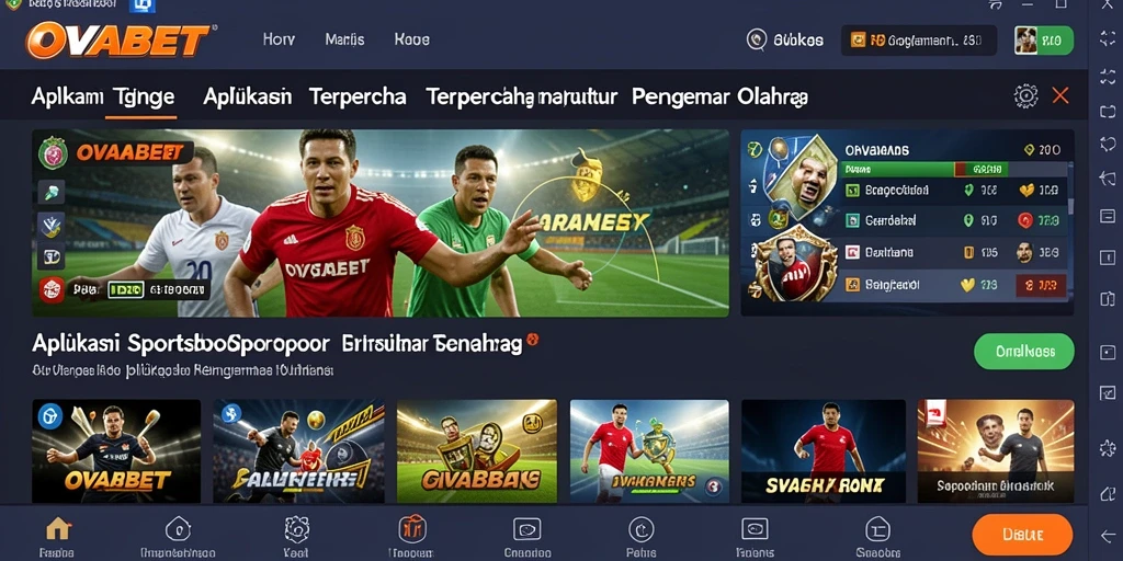 Tampilan antarmuka aplikasi OVABET saat memasang taruhan olahraga.