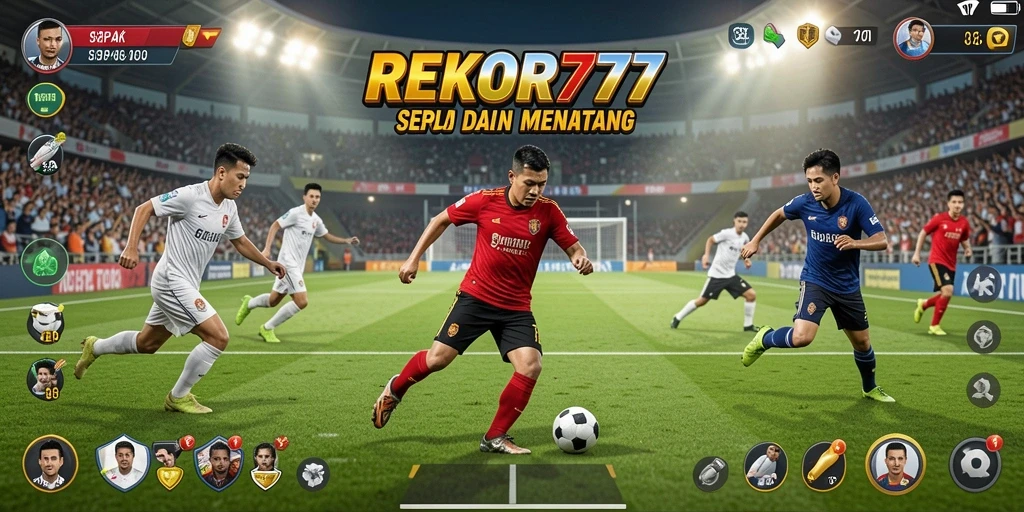 Tampilan menarik dari gameplay <strong>REKOR777</strong> dengan aksi sepak bola seru.