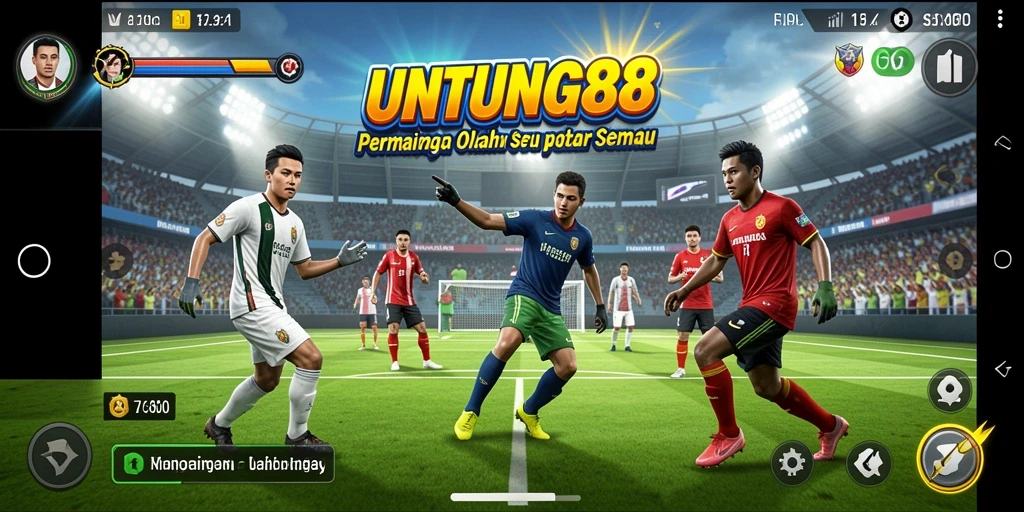 Tampilan screenshot utama UNTUNG88 dengan aksi permainan olahraga yang mendebarkan.