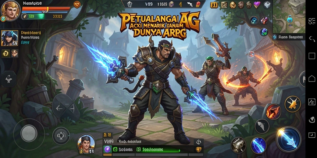 Tampilan gameplay ARPG V89 yang seru dan menarik.
